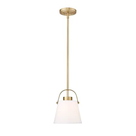 Z-Lite Z-Studio Pendant, 1-Light, 8 In.W x 9.5 In.H, Heritage Brass/Ivory 743P8-HBR
